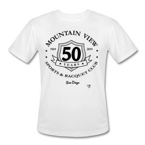 Tennis - MVSRC One - T-shirt Design by JB Rae Men’s Moisture Wicking Performance T-Shirt Showfor Inc. white S 