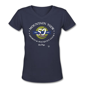 Tennis - MVSRC Two - T-shirt Design by JB Rae Women's V-Neck T-Shirt Showfor Inc. navy S 