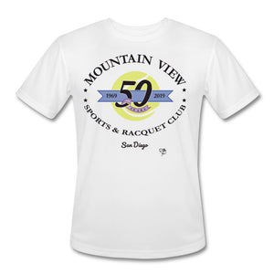 Tennis - MVSRC Two - T-shirt Design by JB Rae Men’s Moisture Wicking Performance T-Shirt Showfor Inc. white S 