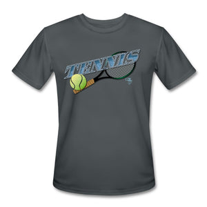 Tennis - Seven- T-shirt Design by JB Rae Men’s Moisture Wicking Performance T-Shirt | Sport-Tek ST350 Showfor Inc. charcoal S 