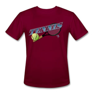 Tennis - Seven- T-shirt Design by JB Rae Men’s Moisture Wicking Performance T-Shirt | Sport-Tek ST350 Showfor Inc. burgundy S 