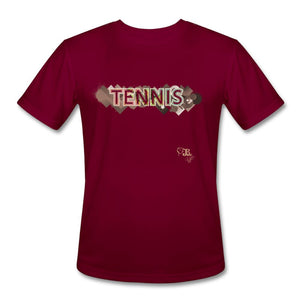 Tennis - Seventeen - T-shirt Design by JB Rae Men’s Moisture Wicking Performance T-Shirt | Sport-Tek ST350 Showfor Inc. burgundy S 