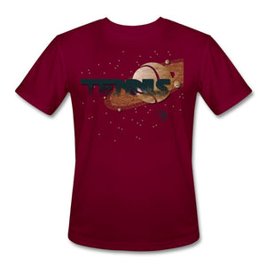 Tennis - Six - T-shirt Design by JB Rae Men’s Moisture Wicking Performance T-Shirt | Sport-Tek ST350 Showfor Inc. burgundy S 