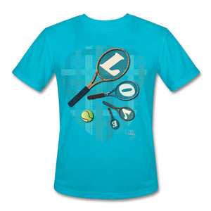 Tennis - Ten - T-shirt Design by JB Rae Men’s Moisture Wicking Performance T-Shirt | Sport-Tek ST350 Showfor Inc. turquoise S 