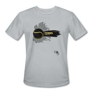 Tennis - Thirteen - T-shirt Design by JB Rae Men’s Moisture Wicking Performance T-Shirt | Sport-Tek ST350 Showfor Inc. silver S 