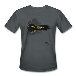 Tennis - Thirteen - T-shirt Design by JB Rae Men’s Moisture Wicking Performance T-Shirt | Sport-Tek ST350 Showfor Inc. charcoal S 