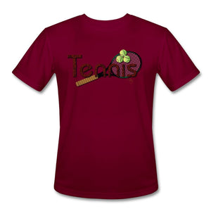 Tennis - Three - T-shirt Design by JB Rae Men’s Moisture Wicking Performance T-Shirt | Sport-Tek ST350 Showfor Inc. burgundy S 