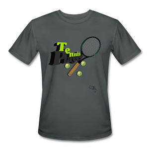 Tennis - Twelve - T-shirt Design by JB Rae Men’s Moisture Wicking Performance T-Shirt | Sport-Tek ST350 Showfor Inc. charcoal S 