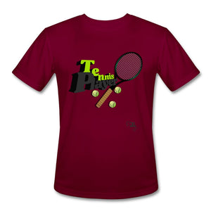 Tennis - Twelve - T-shirt Design by JB Rae Men’s Moisture Wicking Performance T-Shirt | Sport-Tek ST350 Showfor Inc. burgundy S 