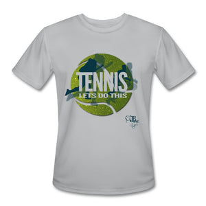 Tennis - Two - T-shirt Design by JB Rae Men’s Moisture Wicking Performance T-Shirt | Sport-Tek ST350 Showfor Inc. silver S 