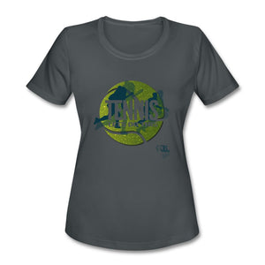 Tennis - Two - T-shirt Design by JB Rae Women's Moisture Wicking Performance T-Shirt | SanMar LST350 Showfor Inc. charcoal S 